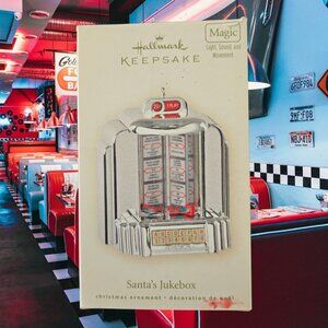 Hallmark Keepsake 2007 Santas Jukebox Christmas Ornament With Light Sound Music